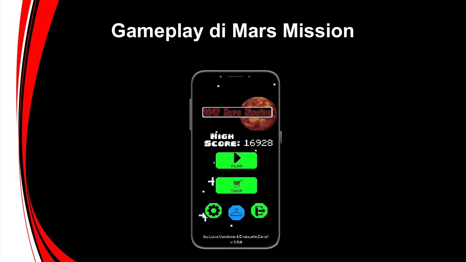La schermata iniziale di Mars Mission sul telefono
